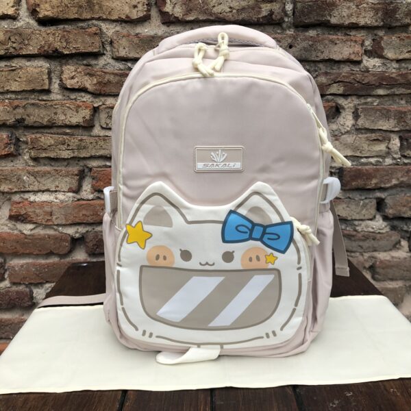 Mochila Escolar Grande Gatito Kawaii